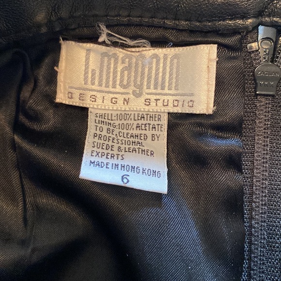 Vintage I.Magnin Leather Pencil Skirt - Picture 6 of 9